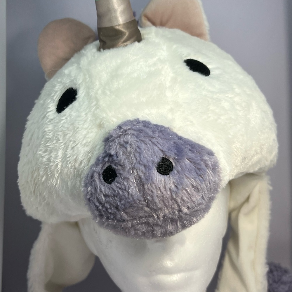 Top Drawer Plush Aviator Unicorn Hat - White and Purple
